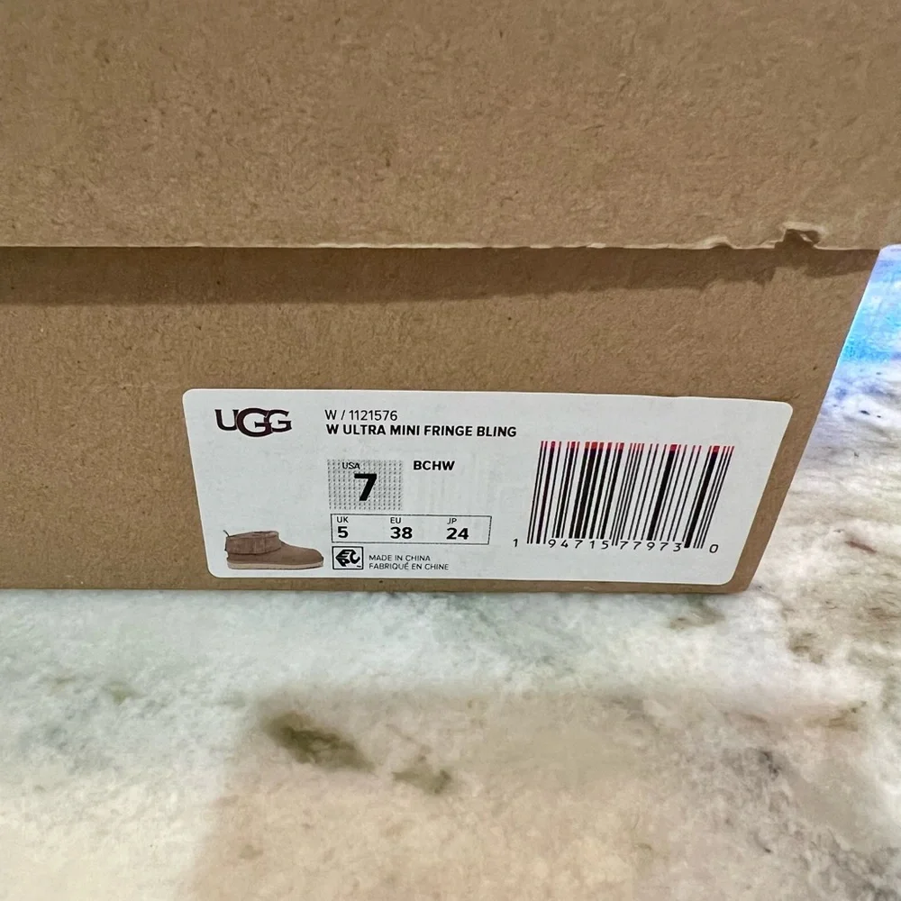 UGG Classic Ultra Mini with decorative trim around the top. - Picture 12 of 14